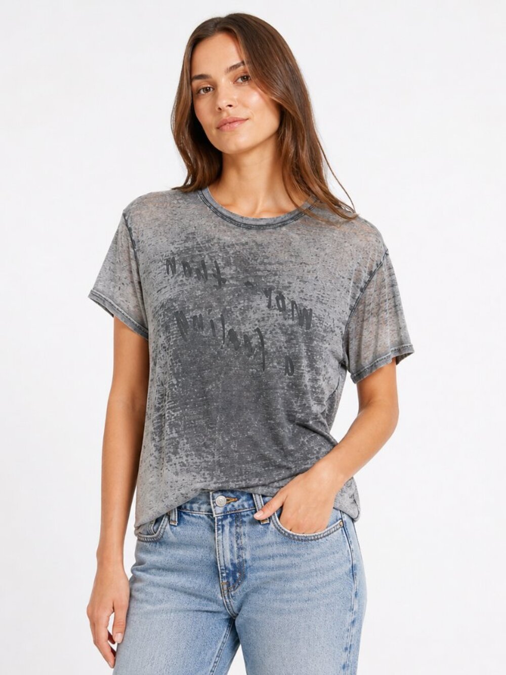 *Mouchette Grey Slub T Shirt